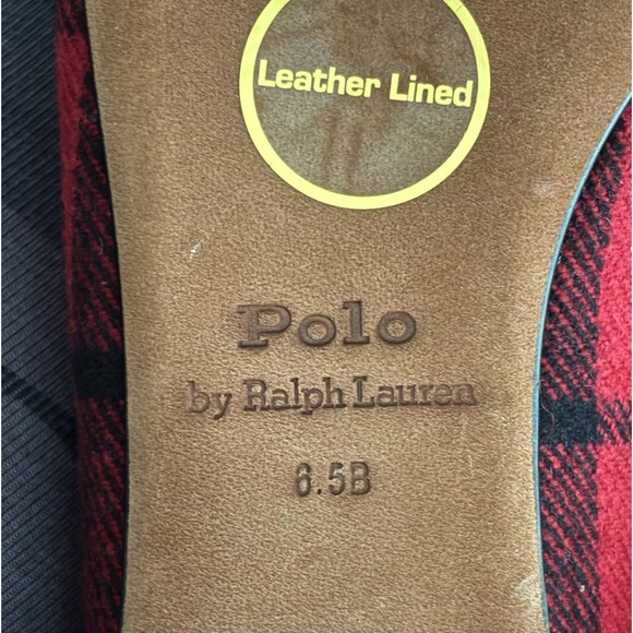 Authentic Polo By Ralph Lauren Tartan Plaid Bow Accented Wool Flats Size 6.5 - Picture 8 of 12